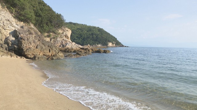 水難事故が起きた名部戸海水浴場　三豊市