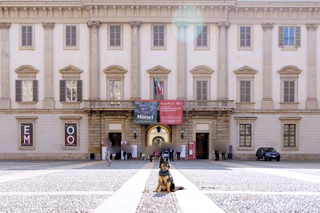 スフォルツェスコ城を訪れたReyちゃん（画像提供：Miniさん）