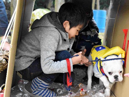 災害時はペットも一緒に避難　「同行」避難の訓練を！