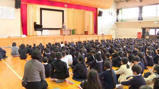 太田小学校の始業式　高松市伏石町