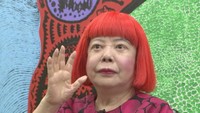 直島のシンボル「南瓜」を手掛けた草間彌生さん　2016年
