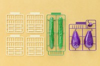 購入者が自由に遊べる仕組み　茄子はヘタつき
