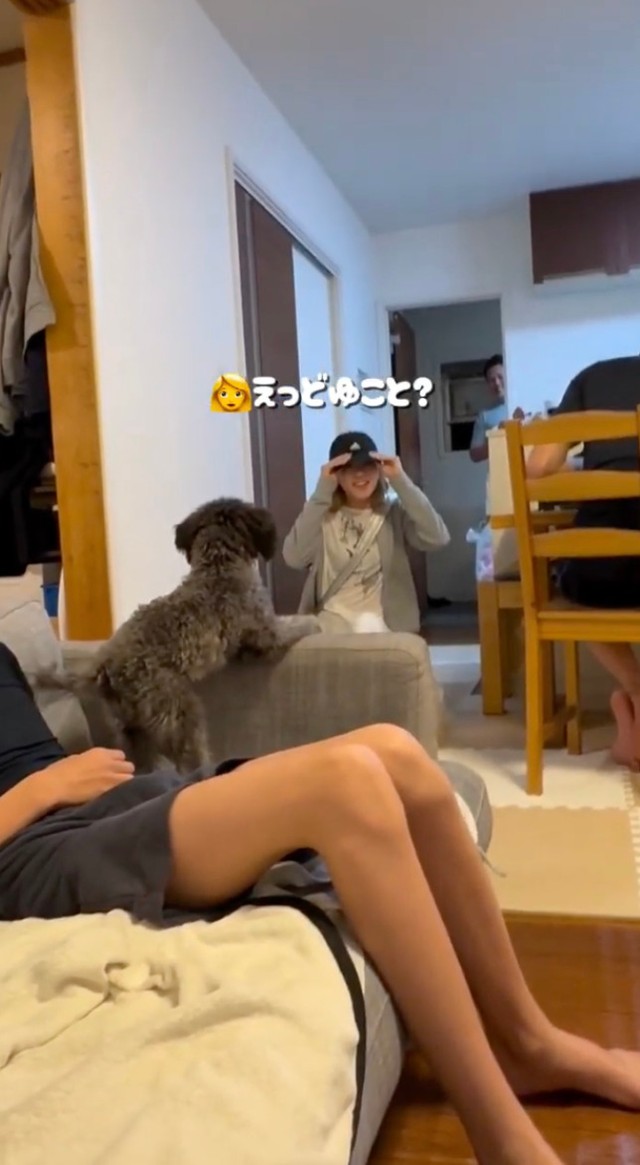 アムが家にいる現状をなかなか理解できない／阪田さん（@ten_kun.s）提供