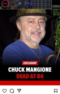 チャック・マンジョーネさん＝TMZのインスタグラム＠tmz_tvより