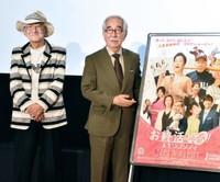 映画「お終活 再春！人生ラプソディ」舞台あいさつを行った浜村淳（左）と大村崑＝2024年6月撮影