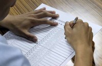 段位試験の練習問題。満点合格を目指すには、珠算の問題も暗算で解くことが必須という