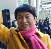 福島瑞穂氏＝品川駅