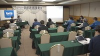 岡山国際交流センターで行われた報告会（岡山・北区奉還町　3日）