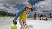 8月11日は山の日　標高920mの雲辺寺山頂公園で“真夏の雪遊び”　「めっちゃ涼しい！」　香川・観音寺市