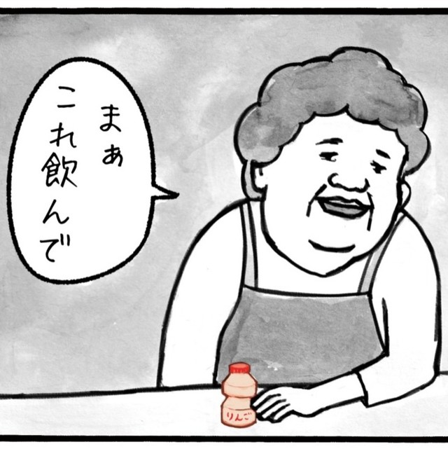 まるで賄賂のように渡されるジュース（工務店の日報さん提供）