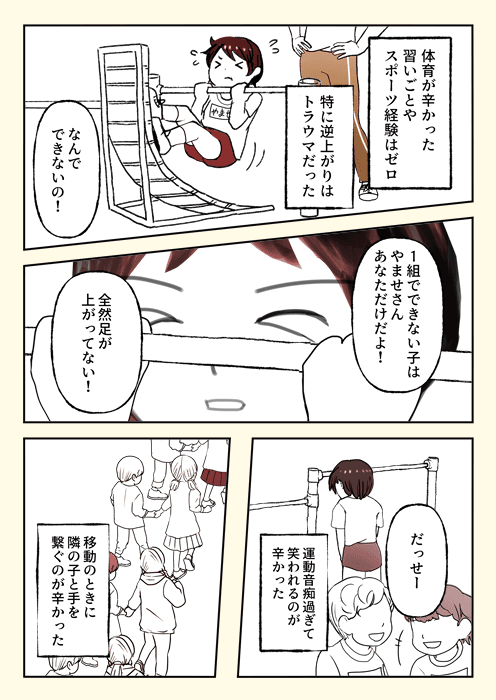 【漫画】『小学校がつら過ぎた昭和生まれのある漫画家の話』4（やませちかさん提供）