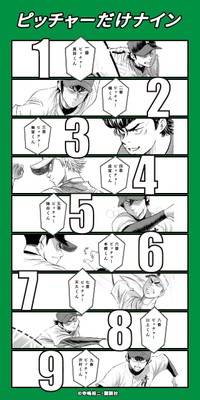 ダイヤのA 「ベストナインメーカー」で作成した画像例