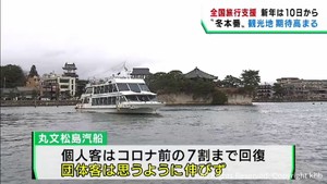 年末年始対象外の全国旅行支援は１月１０日から再開　観光関係者から期待の声