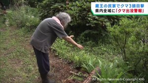 民家の敷地でクマ３頭の目撃情報　宮城・蔵王町　宮城県にクマ出没警報