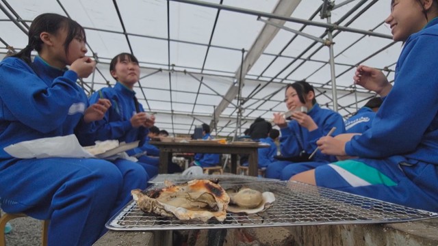 カキ養殖の体験学習　岡山県備前市日生町日生