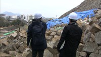 豪雨で崩壊した丸亀城の石垣　文化庁の調査官が視察　応急対策工事の業者の決定も　香川