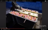 オンラインツアーのイメージ。楊谷寺の名物・花手水が映し出された（提供画像）