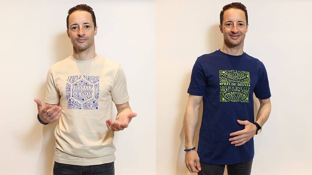 クリストフ・ルメール騎手の軌跡をデザイン！<br>国内外G1レースを表現した<br>限定Tシャツ「100 G1」コレクション