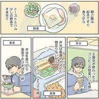 朝食と昼食の間に1食、昼食後に追加で1食（コンテくん提供）