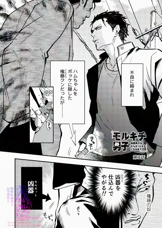 【漫画】『モルキチ男子 強面男子がモルモットキチになるまで』4　(C)恵那