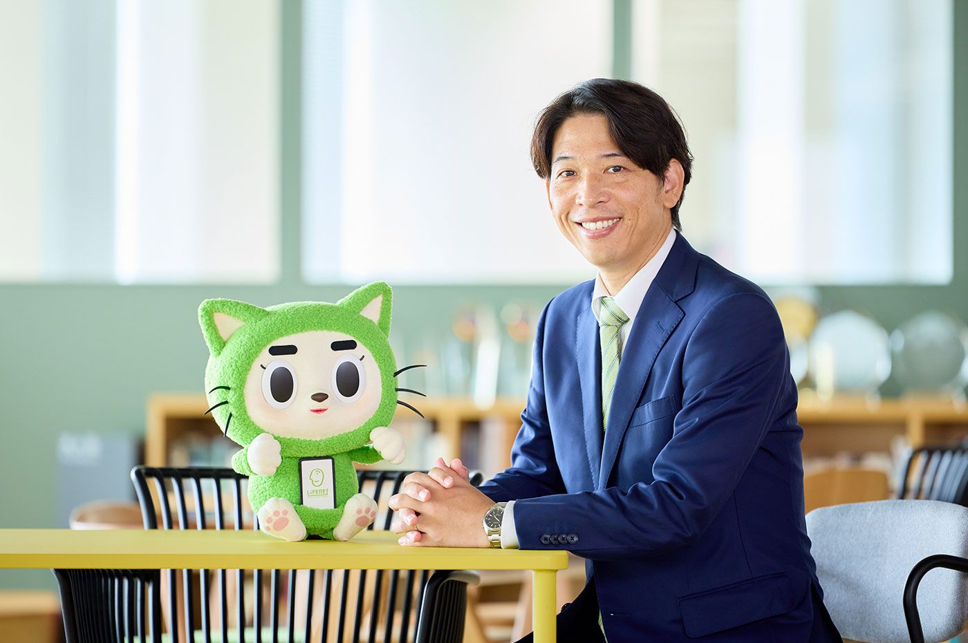 ライフネット生命代表取締役社長横澤淳平さんとミツモロウ