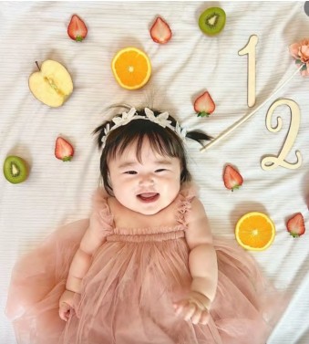 ハーフバースデーの記念フォト（提供：@saki_chan__さん）