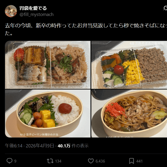 お弁当にまつわる投稿が話題