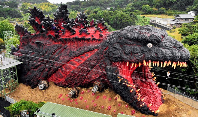 Look Godzilla invades new amusement park in Awajishima  The Asahi  Shimbun Breaking News Japan News and Analysis