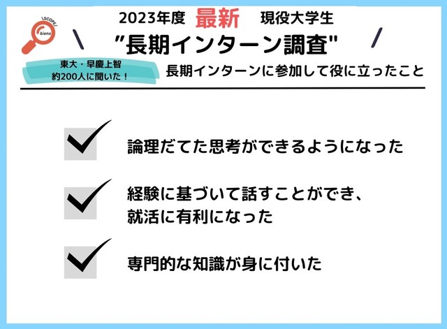 長期インターンに参加して役に立ったこと（提供画像）