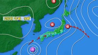 予想天気図　26日午前9時　提供：ウェザーニューズ