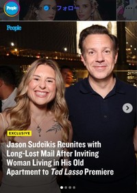 ジェイソン・サダイキスに会うことができたテイラー・パームビーさん＝People誌のインスタグラム＠peopleより