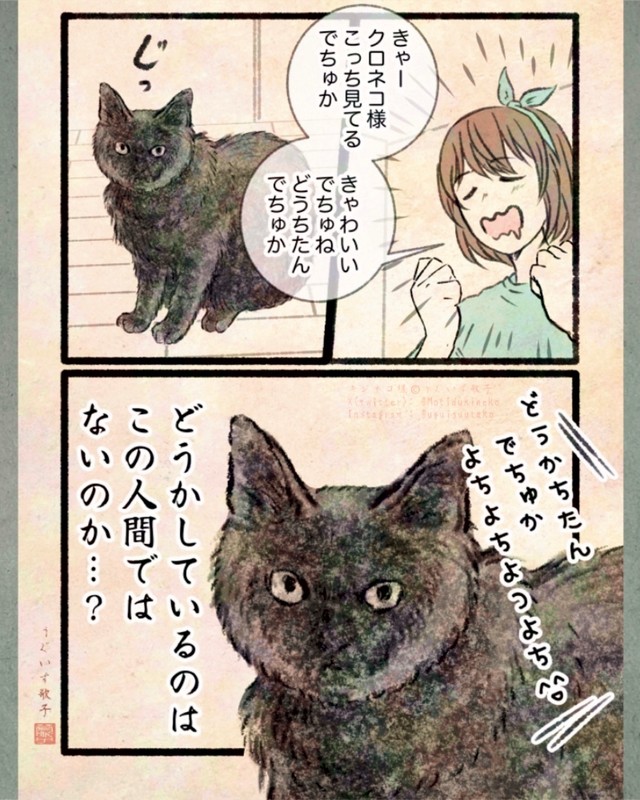 【漫画】『今日もネコ様の圧が強い』5　©Uguisu Utako