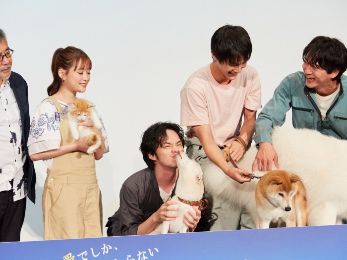犬や猫たちへの愛情が感じられたキャスト陣の1ショット