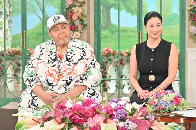 5月28日放送の「徹子の部屋」に出演する小錦八十吉（左）と妻・千絵さん＝提供