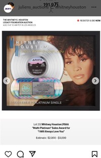 ホイットニー・ヒューストンさんのインスタグラム＠whitneyhoustonより