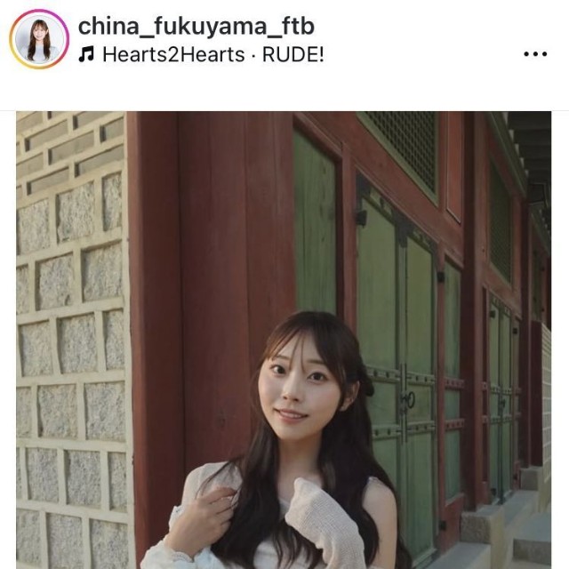 福山千奈アナウンサーのインスタグラム＠china_fukuyama_ftbより