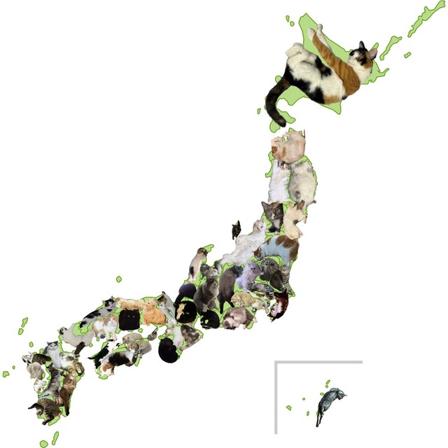 猫で埋まった日本地図