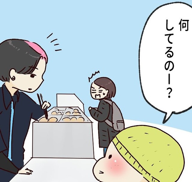 息子の突発取材に作者大慌て（はなゆいさん提供）