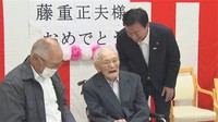 高松市の男性では最高齢、105歳の藤重正夫さんを高松市長が訪問