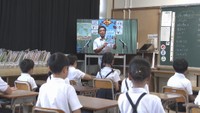 岡山市北区の石井小学校で行われた終業式