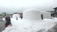 巨大かまくら登場「ひるぜん雪恋まつり」　岡山