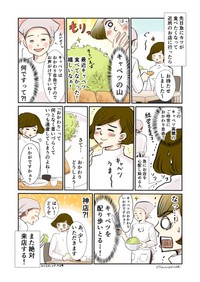 【漫画】『最近キャベツを見ると、宝の山に見えてしまう』（峯鳥子さん提供）