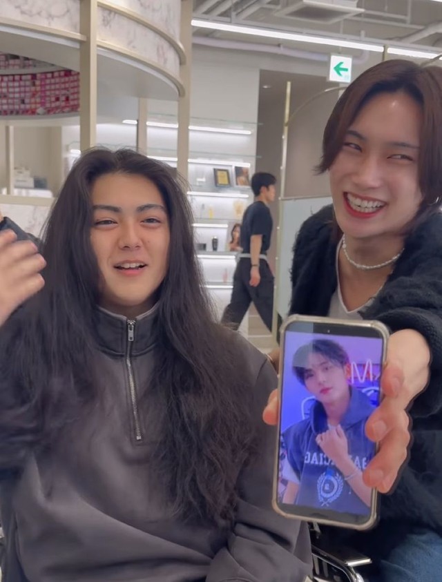 ヘアカットの方針を入念に説明／星那さん（@sena_coa）提供