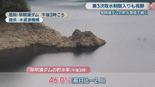 高知・早明浦ダム　午後3時ごろ　提供：水資源機構