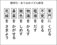慣用句あてはめパズル解答