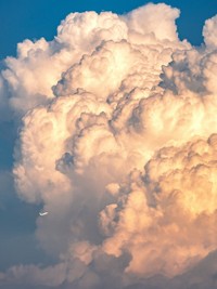 「飛行機が可愛く見えるほど大きい夏雲。」という文言とともに投稿された写真（画像提供／szunaさん）