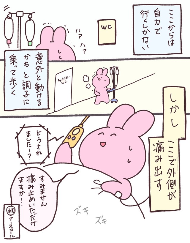 無理して歩いたせいで痛みが発生…（兎星しずかさんの提供）