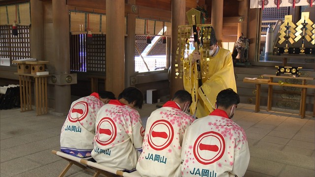 もうすぐ桃の収穫シーズン　岡山市の神社で豊作を祈る祈願祭