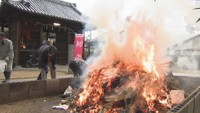 小正月の伝統行事　とんど焼き　香川