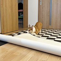 カーペットをめくっている現場を発見されたボスくん（画像提供：一番星ぶん太 B.B.B Corgisさん）